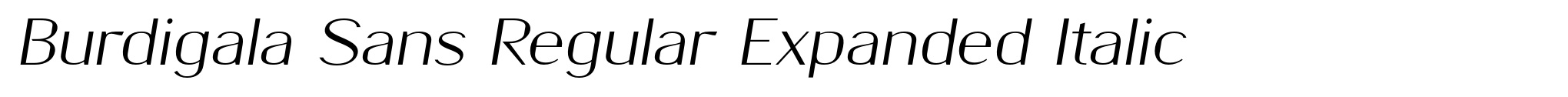 Burdigala Sans Regular Expanded Italic image